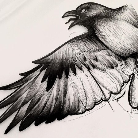 Ворон хугин тату
