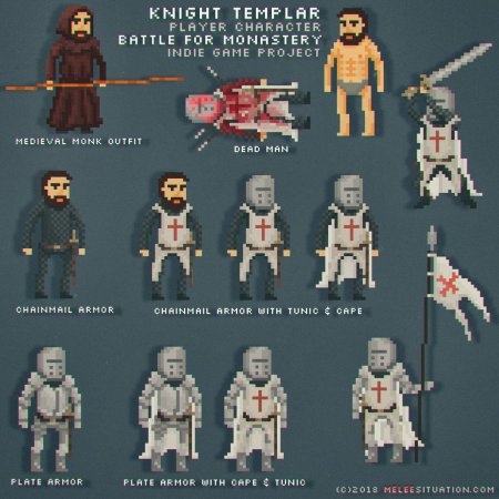 Пиксельная графика рыцарь