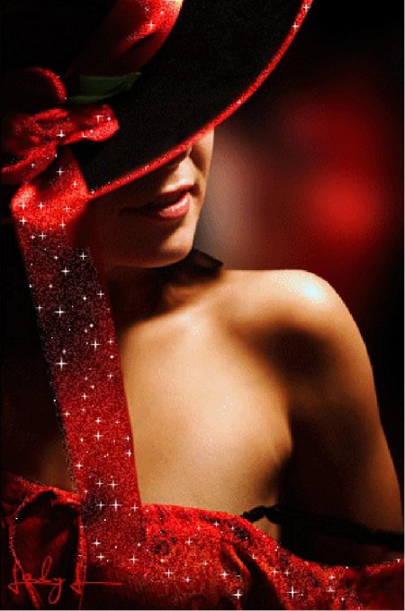 Красивые девушки в красных шляпках