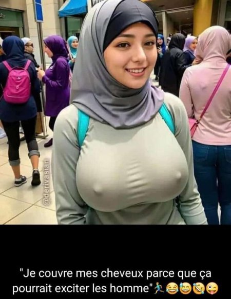 В хиджабе с торчащими сосками