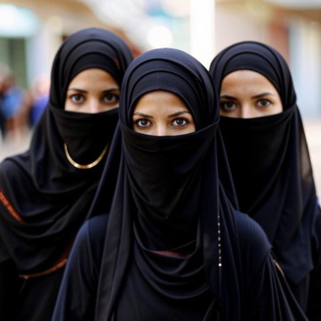 Арабские женщины в парандже и никабе