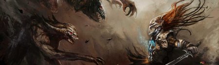 Воин против монстра