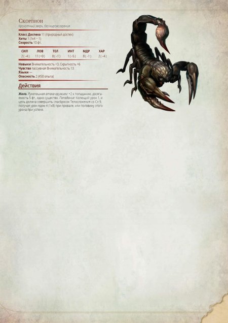 Гигантский скорпион днд
