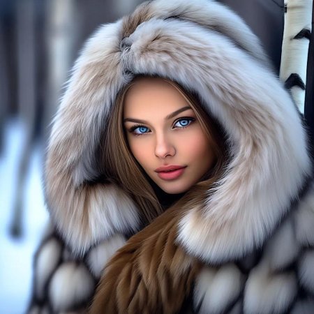 Девушка в шубе
