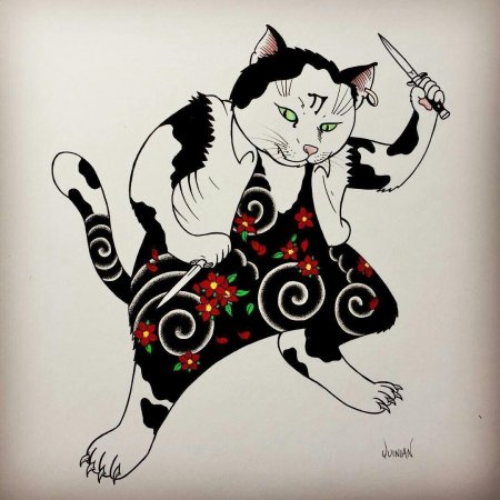 Кот в японском стиле