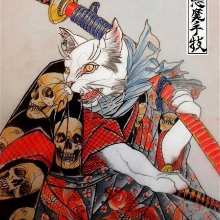 Японские коты якудза самурай