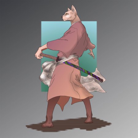 Котик самурай