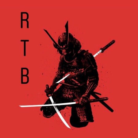 Самурай на красном фоне