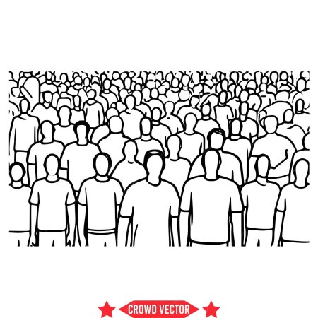 Много людей рисунок