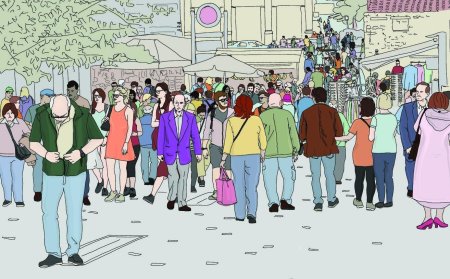 Толпа людей на улице