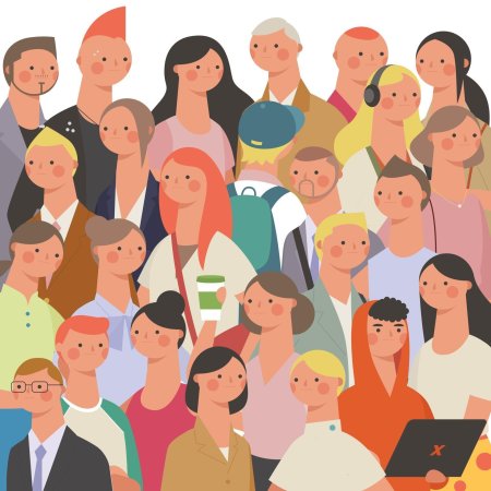 Группа людей рисунок