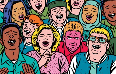 Толпа веселых людей