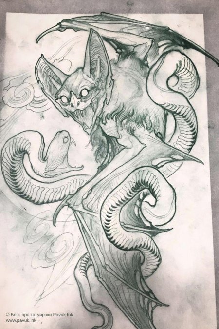 Дракон тату эскиз
