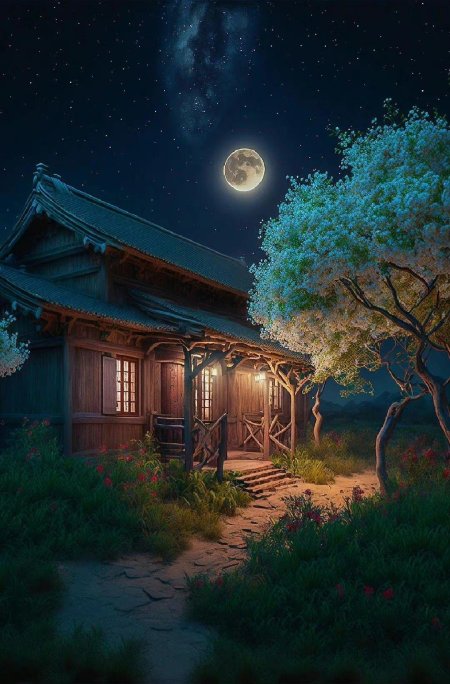 Аниме пейзажи ночь