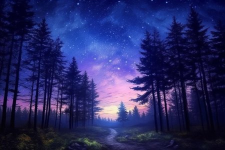 Лес ночной