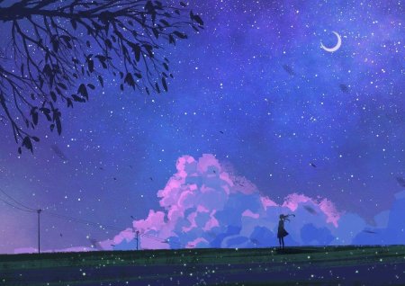 Аниме ночное небо