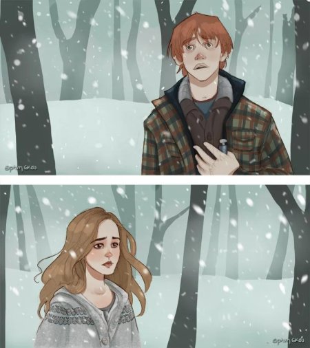 Гарри поттер рон уизли и гермиона грейнджер арт