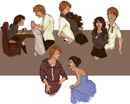 Гермиона грейнджер и рон уизли арт