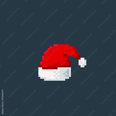 Пиксельная новогодняя шапка