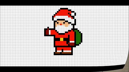 Рисунок по клеточкам новогодние