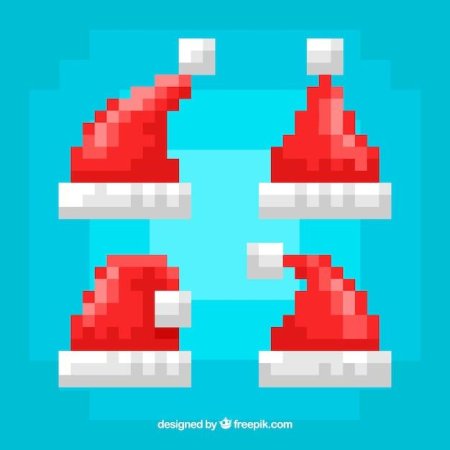 Пиксельная новогодняя шапка