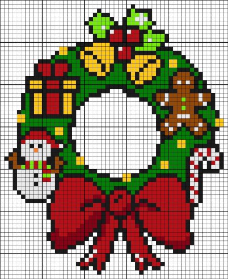 Новогодние рисунки по клеточкам