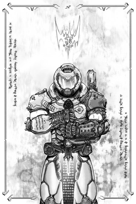 Doom slayer рисунок