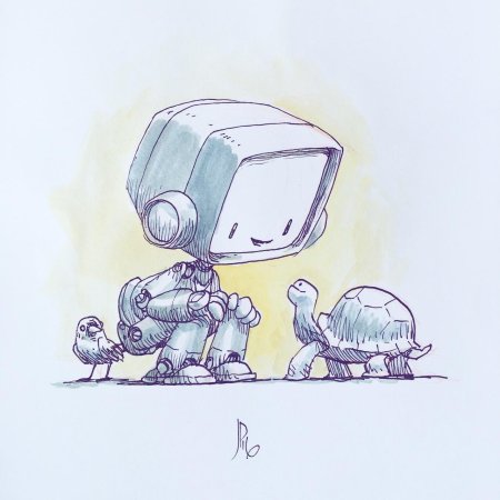 Милый робот рисунок