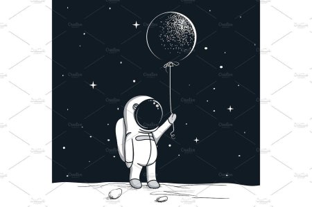 Космонавт с шариками