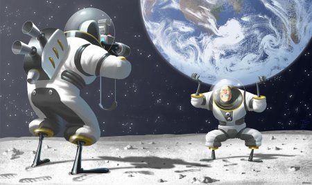 Космонавт в космосе