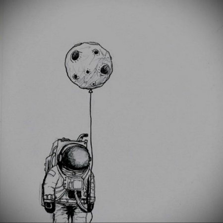 Космонавт тату эскиз