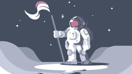 Космонавт с флагом