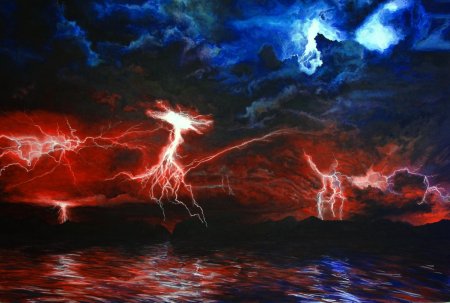 Молнии красные