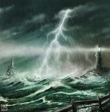 Александрийский маяк в шторм