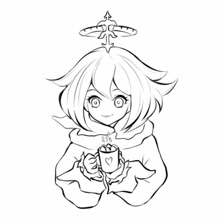 Раскраска геншин импакт паймон