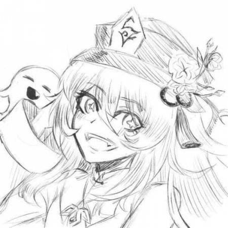 Раскраска геншин импакт ху тао