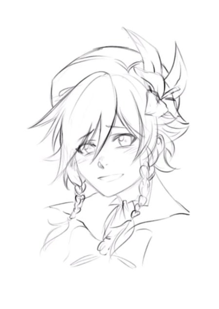 Венти геншин импакт рисунок