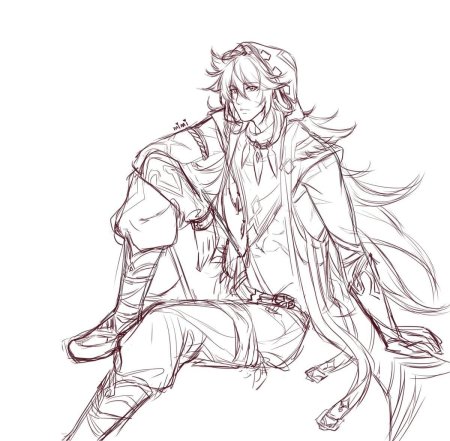 Геншин импакт раскраска