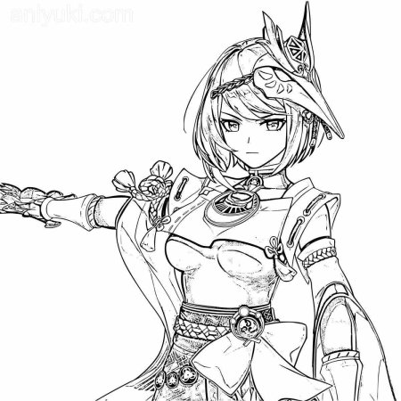 Раскраска геншин импакт сара