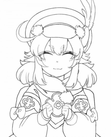 Раскраска геншин импакт кли