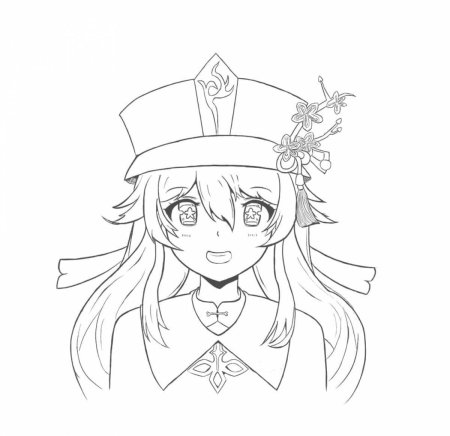 Раскраска ху тао геншин