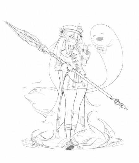 Разукраска геншин ху тао