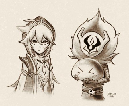 Сяо геншин скетч