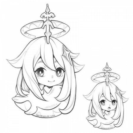 Паймон раскраска genshin impact