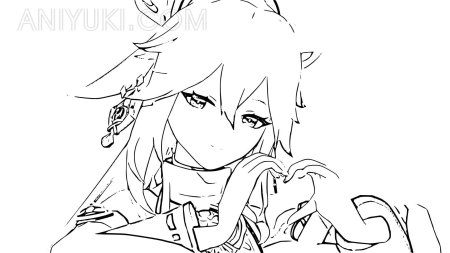 Раскраска геншин импакт яэ мико