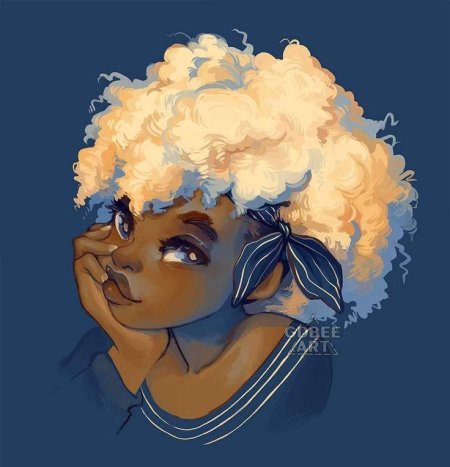 Афро прическа иллюстрация