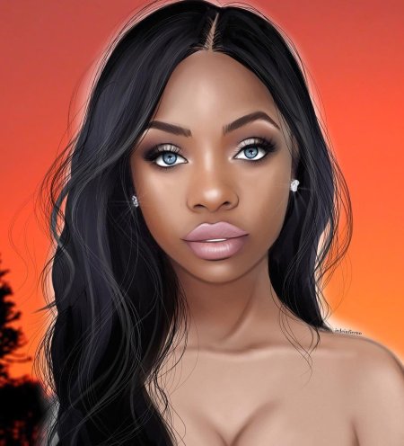 Афроамериканка рисунок