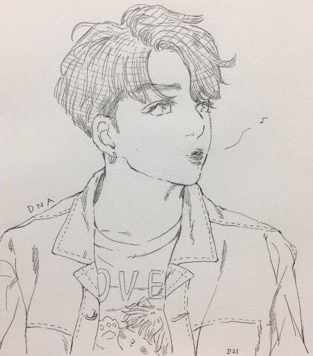 Чонгук рисунок карандашом