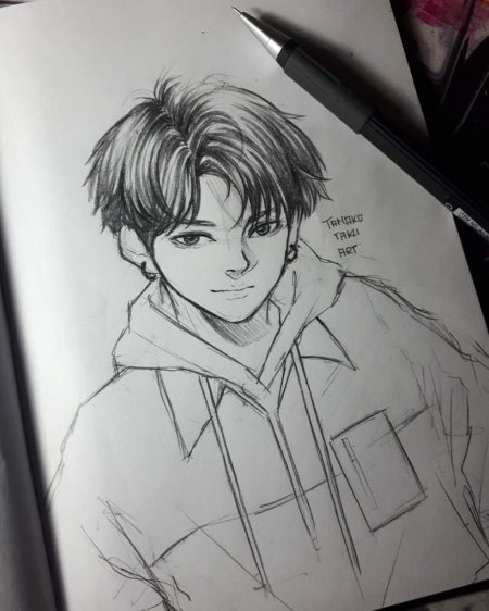 Чонгук аниме рисунок карандашом