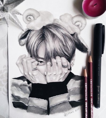 Бтс чонгук картина карандашом